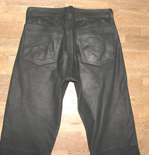 - PANTERA - Herren- LEDERJEANS / Nubuk- Lederhose in schwarz in W32 / L31-32