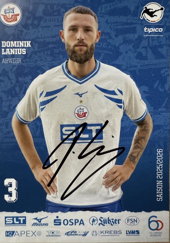 Autogrammkarte dominik lanius - autogrammkarte,