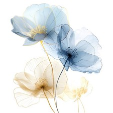 Wandbild  Blaue Blumen