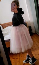 Tüllrock Damen Midi rosa rose 5 lagig neu