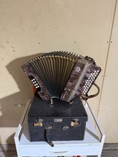 Altes Akkordeon Original Hohner Club Modell Victoria DRP B/Es, Marmoriert 