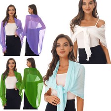 Damen Langarm Bolero Chiffon Strickjacke Leichtes Open Front Cardigan Cover Up
