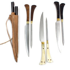 Mittelalter Besteck Pfriem und Messer in Doppellederscheide Spätmittelalter Larp