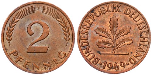 Deutschland pfennig 1969 - 2, j