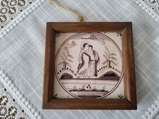 Gerahmte Antike Kachel, Fliese  ca 300 Jahre alt .