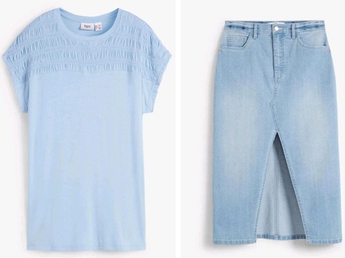 Damen set jeansrock - 🩵,