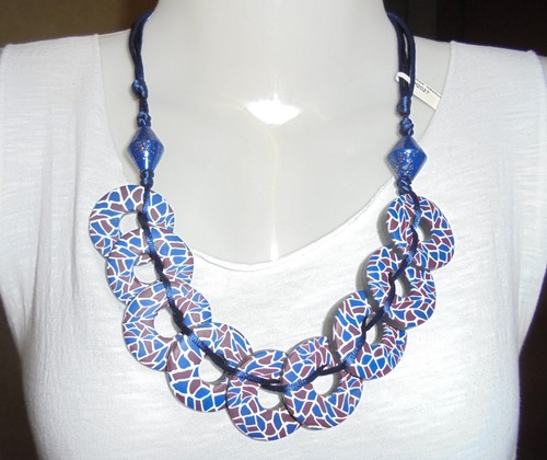 Halskette bettelkette blau - halskette,,