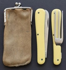 TOLLES altes REISEBESTECK KLAPPBAR signiert ED. WÜSTHOF SOLINGEN mit Etui