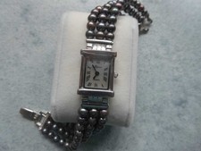Damen-Armbanduhr, von Lassiere, Perlenarmband, silberfarben, wie neu