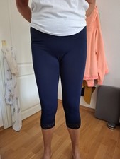  Sexy Capri Leggins 🔥 in Blau mit Spitze Beinende ( Ergee ) Gr. L/XL Top  !