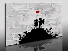 Graffiti - Banksy Bild auf Leinwand Street Art  Kunstdruck, Wandbild, k. Poster