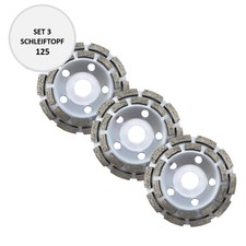 3x Diamant Schleiftopf 125 mm