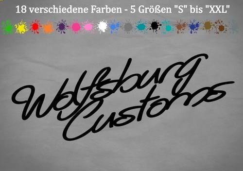 Aufkleber wolfsburg customs - aufkleber,