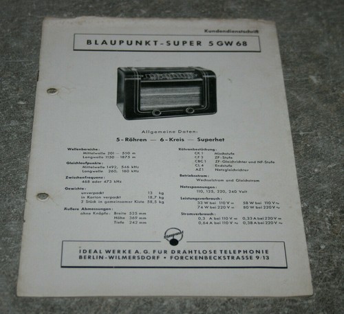 Blaupunkt 68 original - gw,