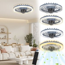 60W LED Deckenventilator mit Fernbedienung Ventilatorlampe Deckenleuchte Dimmbar