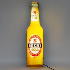 Becks Leuchtreklame Wallsign LED Luminated Gold Bardeko Wanddeko Bardeko Merch