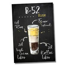 Schild B52 B 52 Cocktail Rezept Bar Party Keller Deko Türschild Hinweisschild Wa