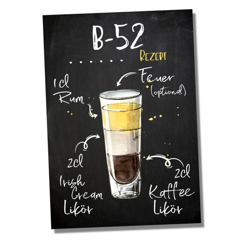 Schild b52 cocktail - b52,
