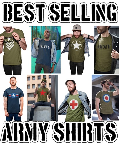 Herren army militär shirt - ,