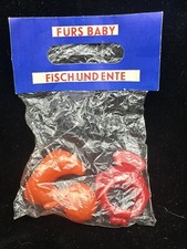 DDR BABY Spielzeug RASSEL Fisch & Ente - NEU / OVP - EVP : 1,20 Mark / SJ
