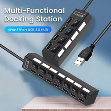 Für PC Laptop USB 3.0 Hub 4/7-Port Splitter Adapter mit Aktiv Netzteil Verteiler