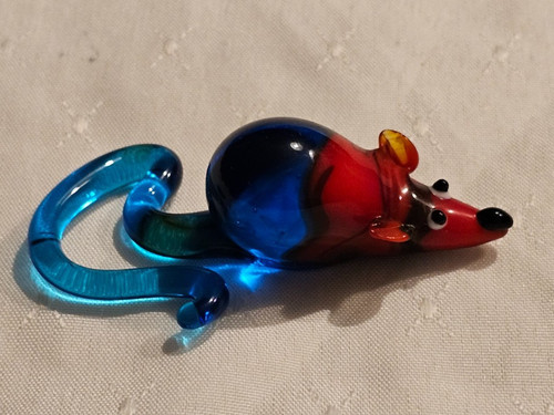 Glasfigur miniatur maus - glasfigur,