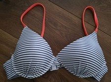 Bikini Oberteil Gestreift Blau Weiß Gr.80B Marine EverMe Takko