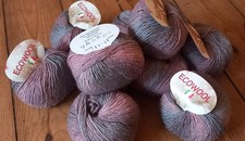 Traum Wolle Neu Hochwertig Merino Grau Rosa Stricken Häkeln 500g 10 Knäule