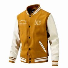 Herren, Frauen Bomber Winter Varsity Jacke Orange Und Weiß Größe L, XL, XXL