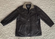 Herren Lederjacke Echtleder Glattleder Winter Dunkelbraun von Italo Gr. 54 XL