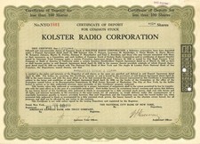Kolster radio corporation - kolster,