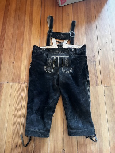 Lederhose kniebund schwarz - lederhose,