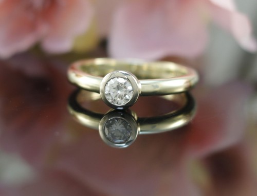 Solitär brillant ring - brillant, in