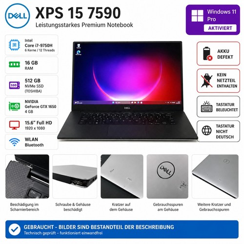 Dell xps 7590 - 15, –