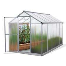 ALU Haus Gewächshaus glas Treibhaus Frühbeet Pflanzenhaus Tomatenhaus