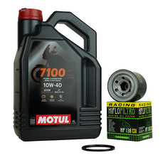 Ölwechsel Motul 7100 10W40 Motoröl +Ölfilter HF138RC für Kawasaki Suzuki Aprilia