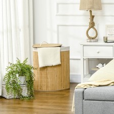 HOMCOM Bambus Wäschekorb mit