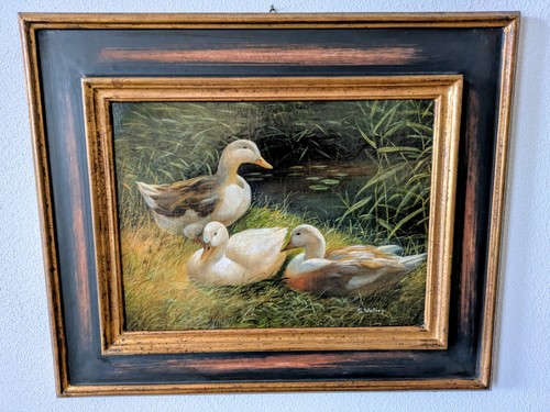 ölbild enten ufer - Ölbild,