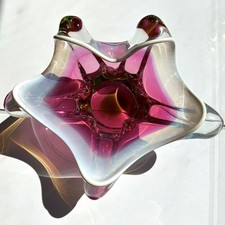 Tschechische kunst glas schale - kunst,