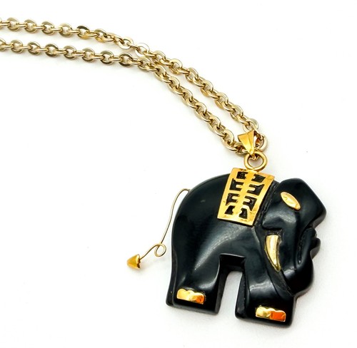 Vintage schwarzer onyx elefant - schwarzer,
