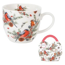 Teebecher Weihnachtsbecher Kaffeebecher Weihnachten weiß bunt Porzellan 460ml