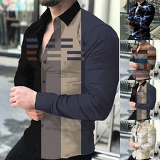 Herren 3D-Druck Anzughemd Slim
