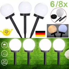 8er LED Solar Gartenleuchte Kugel Set Solarleuchte Außen Garten Lampe Leuchte