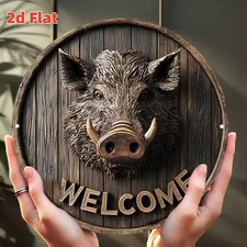 Wildschwein welcome tür - welcome, holz