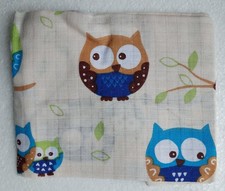 Mullwindeln Stoffwindeln Spucktücher Baumwollwindeln Eulen 65 x 80 cm