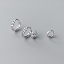 Creolen Doppelreihen mit Zirkonia Silber 925 Ohrringe Kreolen Damen Mädchen