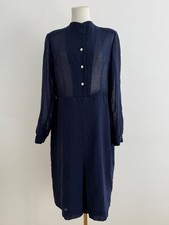 Vintage Kleid Dunkelblau Weiß