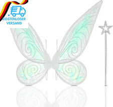 Orifinter Feenflügel Erwachsene, Schmetterlingsflügel Feen Kostüm Damen, Faschin