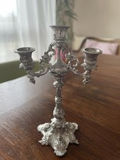 Antiker Miniatur Kerzenständer aus Zinn