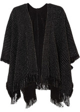 Eleganter Poncho mit Lurexdetails Schwarz Damen Strick-Jacke Cardigan Neu